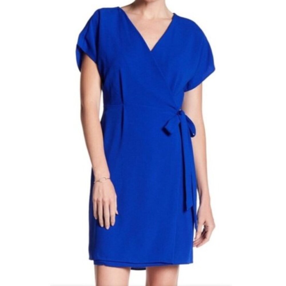 3/$60 NEW Bobeau Blue Short Sleeve Wrap Tie Dress SZ 4X
